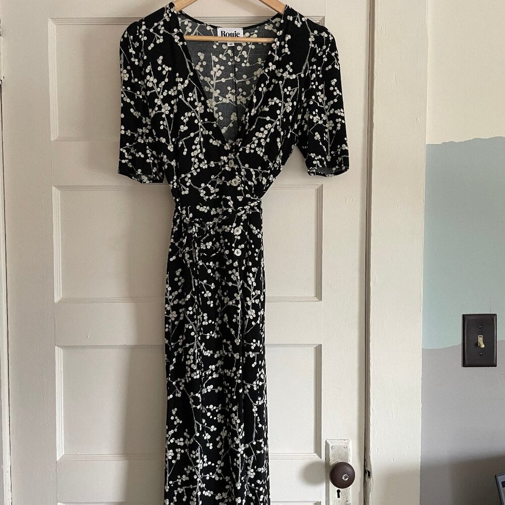 EUC Rouje Gabin Dress, Size 40 (Medium), Black Floral print